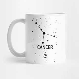 Cancer Zodiac Sign Constellation (Black Print) Mug